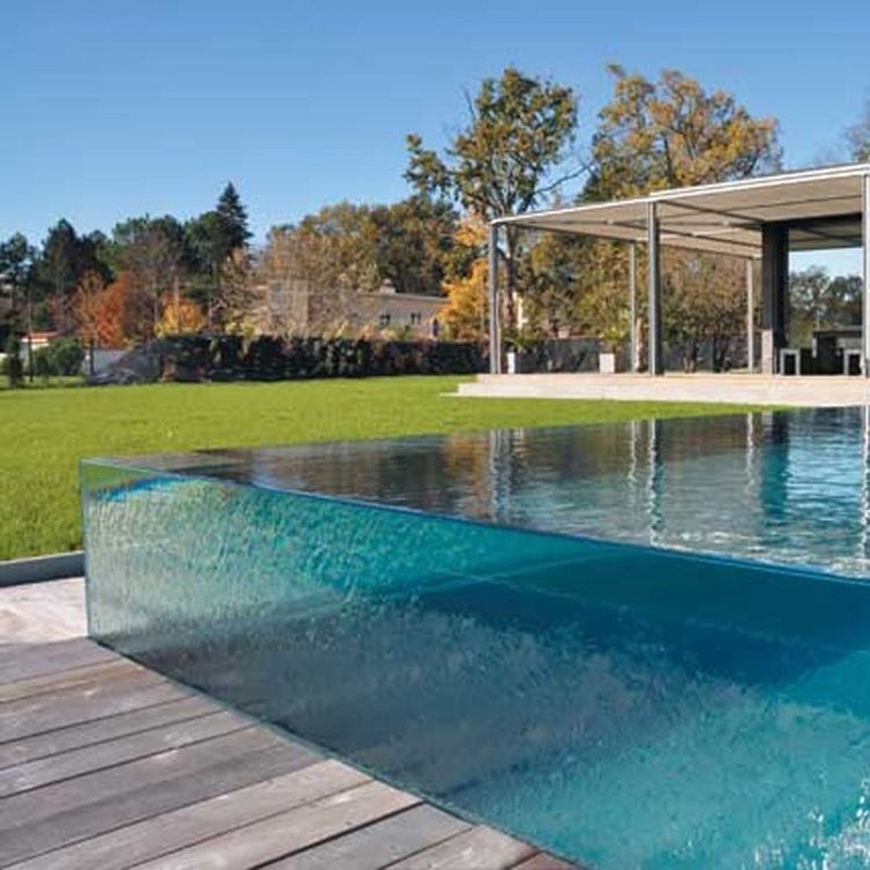 glass swimming pool